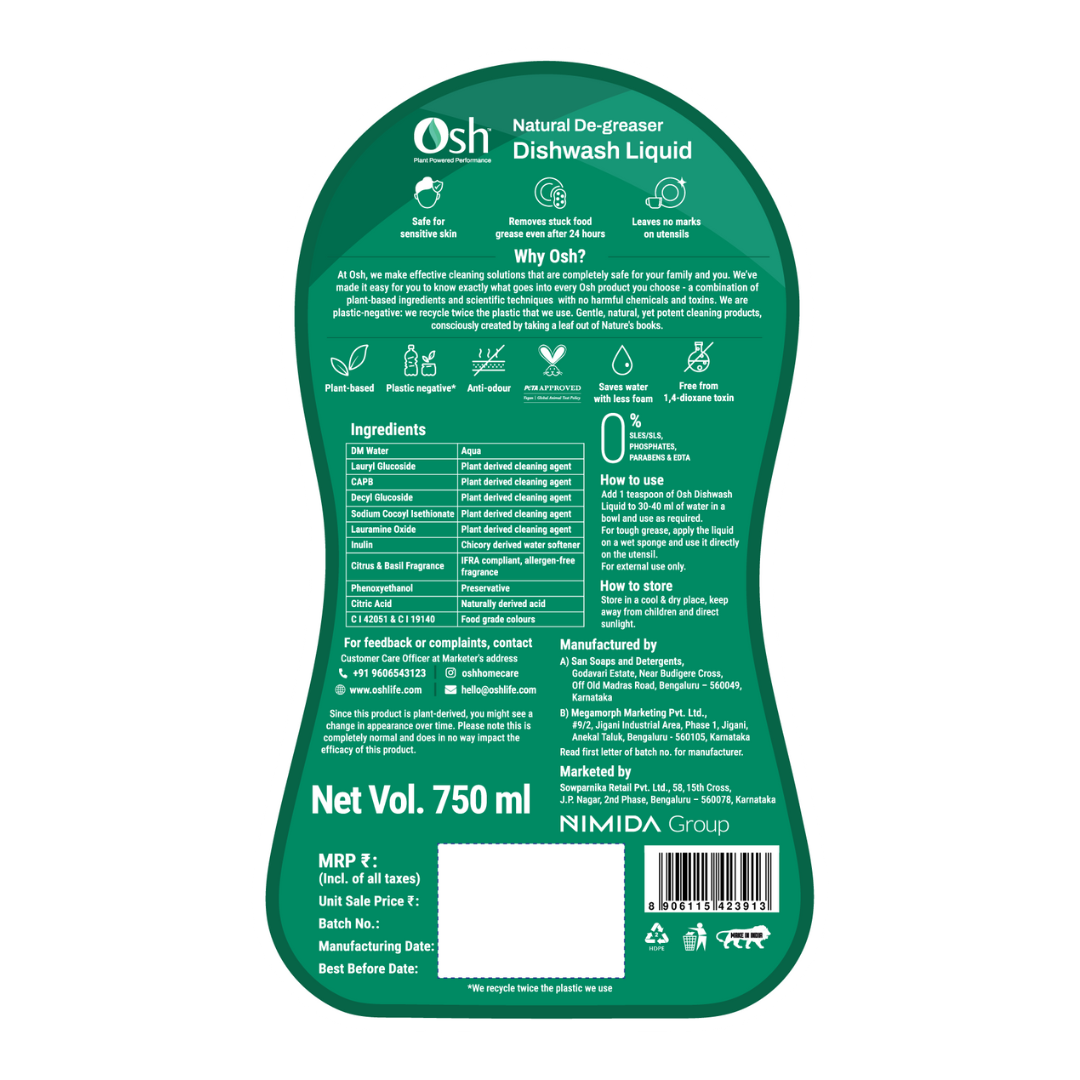 Natural Dishwashing Liquid